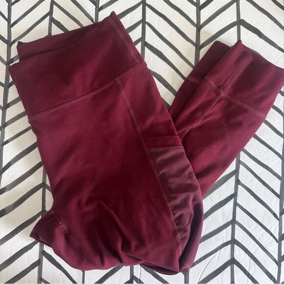 Fabletics Size L Maroon Ankle Cut High Rise Pocket Legging - Picture 1 of 3